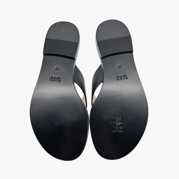 Gucci GG Black Interlocking Logo Flat Thong Sandal Flip Flop Size 37 US 7 Women - Picture 4 of 15